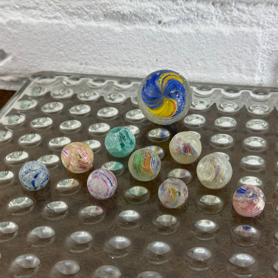 Set of antique rare Latticino marbles - Different variations and sizes