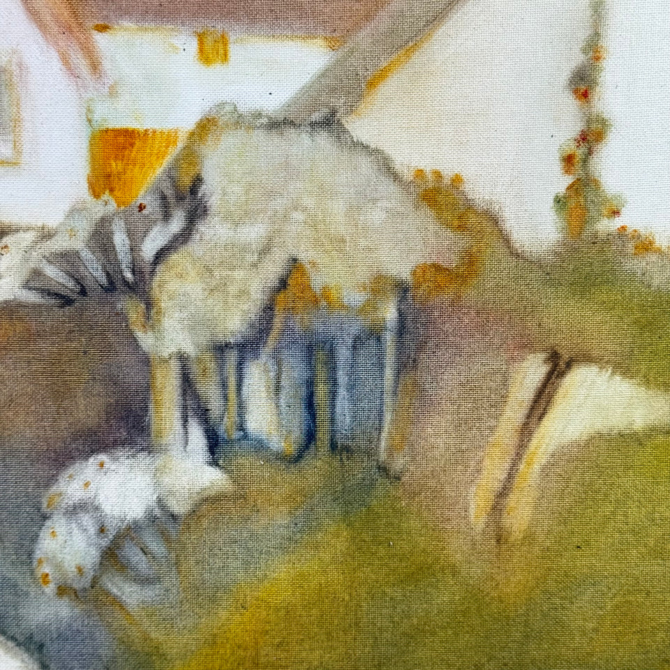 Abstract Farm house - German School painting