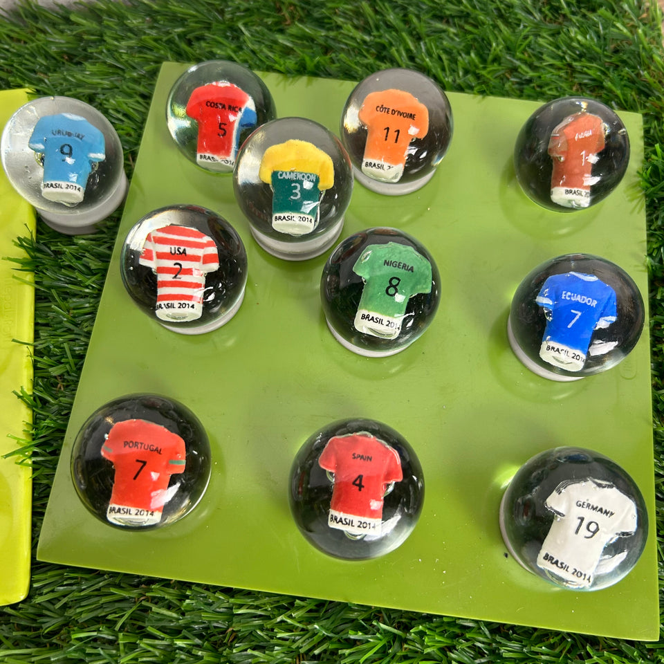 Complete set of 32 World Cup Football Glass Marbles