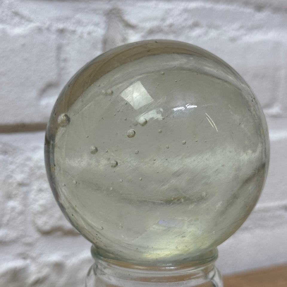 Very large 8CM 3,15 inch handmade marble sphere with bubbles