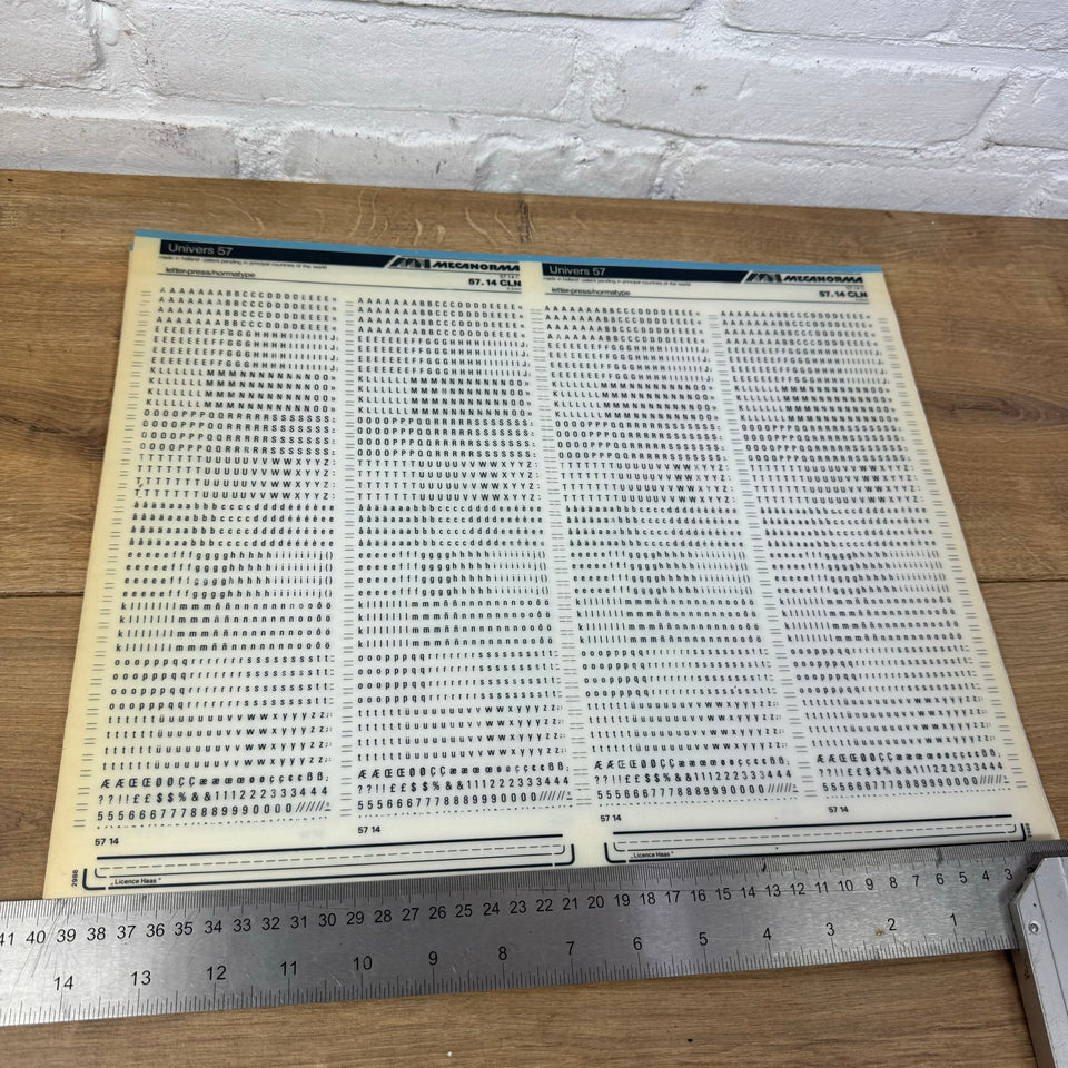 Mecanorma Univers 57 - 57.14 CLN transfer Sheet