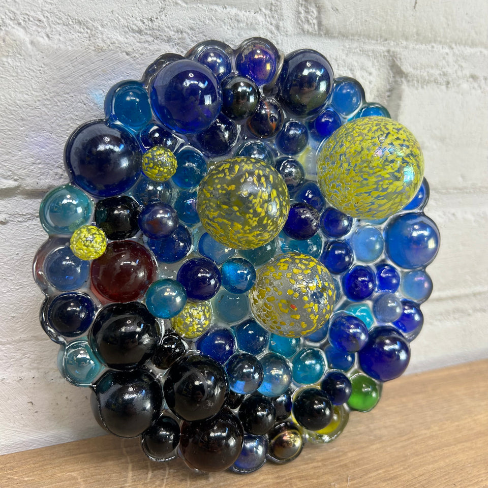 Colored glass marbles - Window Hanging - Starry Night of Marbles by Van Gogh