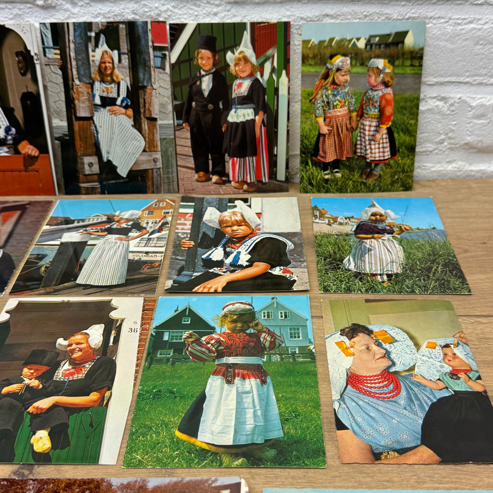 Collection cards of The Dutch Folklore Costumes with Dutch Woman Vintage photo cards – Holland’s Traditional Culture Costumes