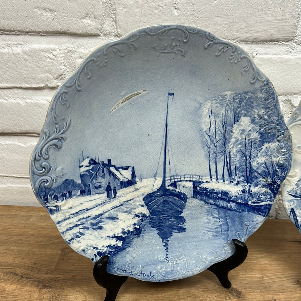 Four Seasons Vintage Plates Dutch Delfts Blue