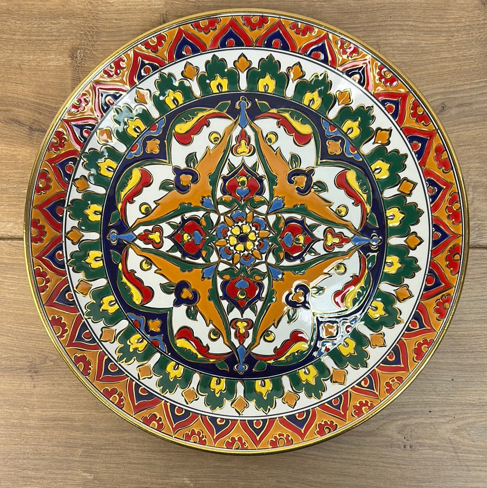 Colorful hand painted ceramic plate (Greece)