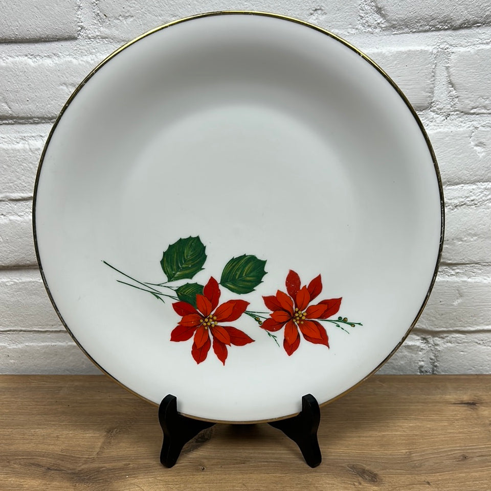 Large Winterling Poinsettia Christmas Holiday Plate Bavaria Germany Porcelain China Serving Plates