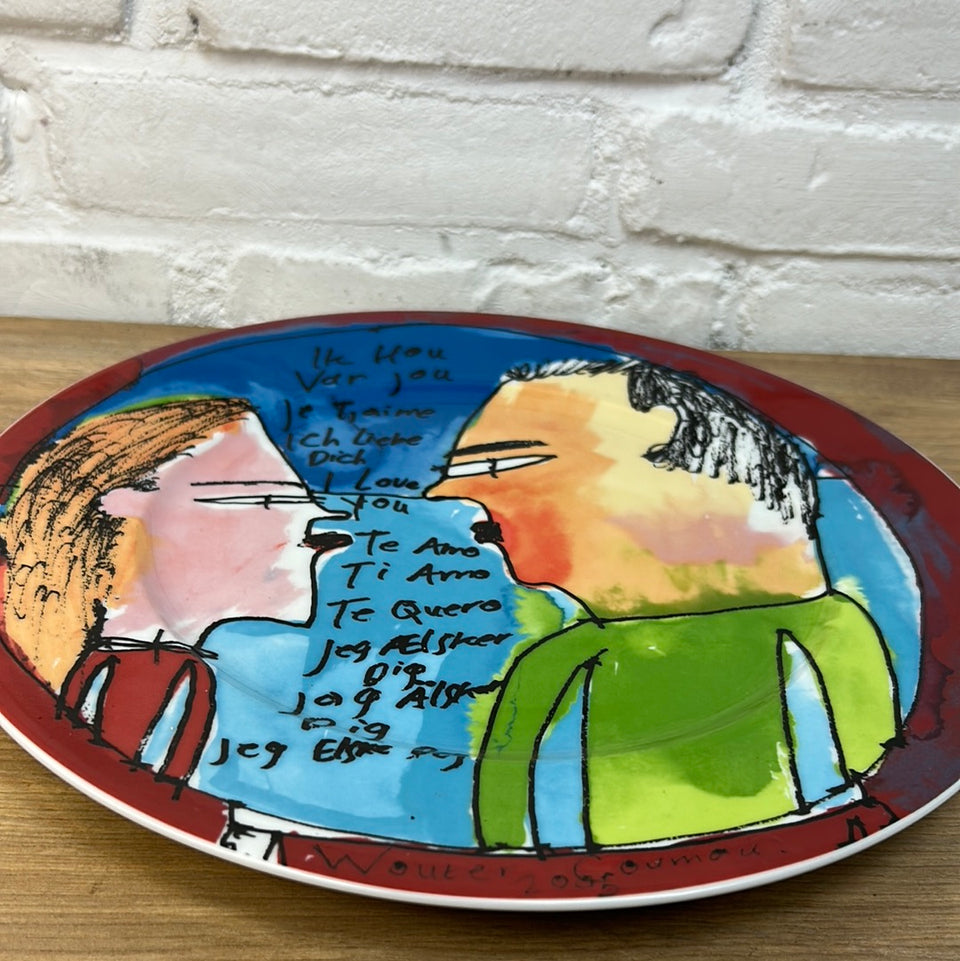 I love you - Large Ceramic plate by Wouter Coumou for Heinrich Winterling