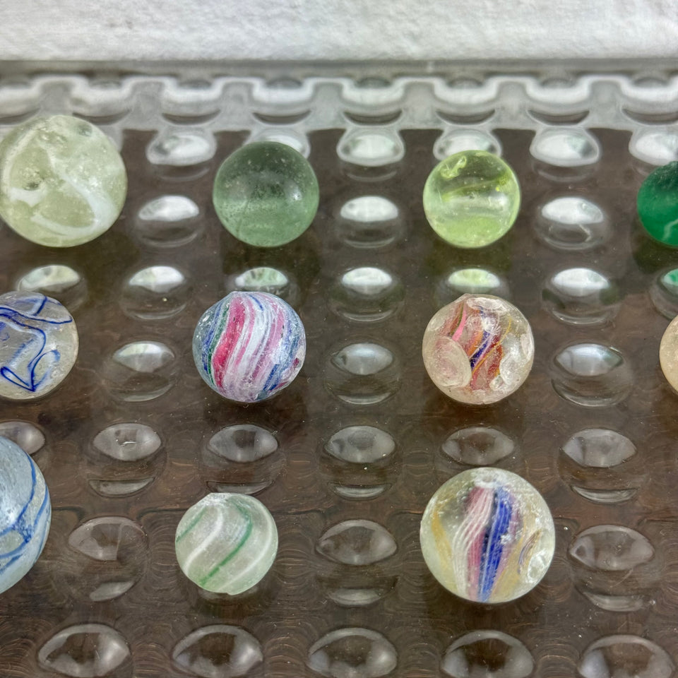 Antique marbles set of 20 rare marbles - Latticino Marbles - China Marbles and more