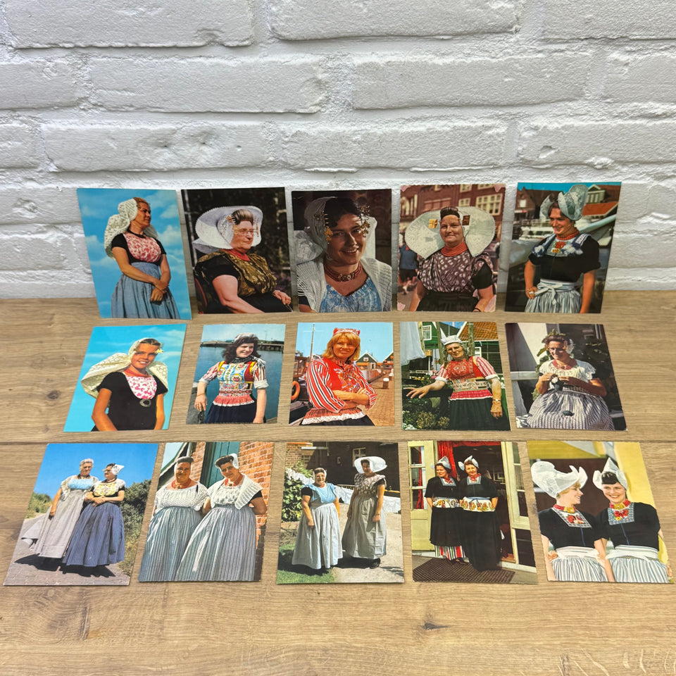 Collection of Antique The Netherlands Folklore Costume with Dutch Woman photocards - High Quality Photo paper a.o. – Holland Traditional Culture Costume Embroideries