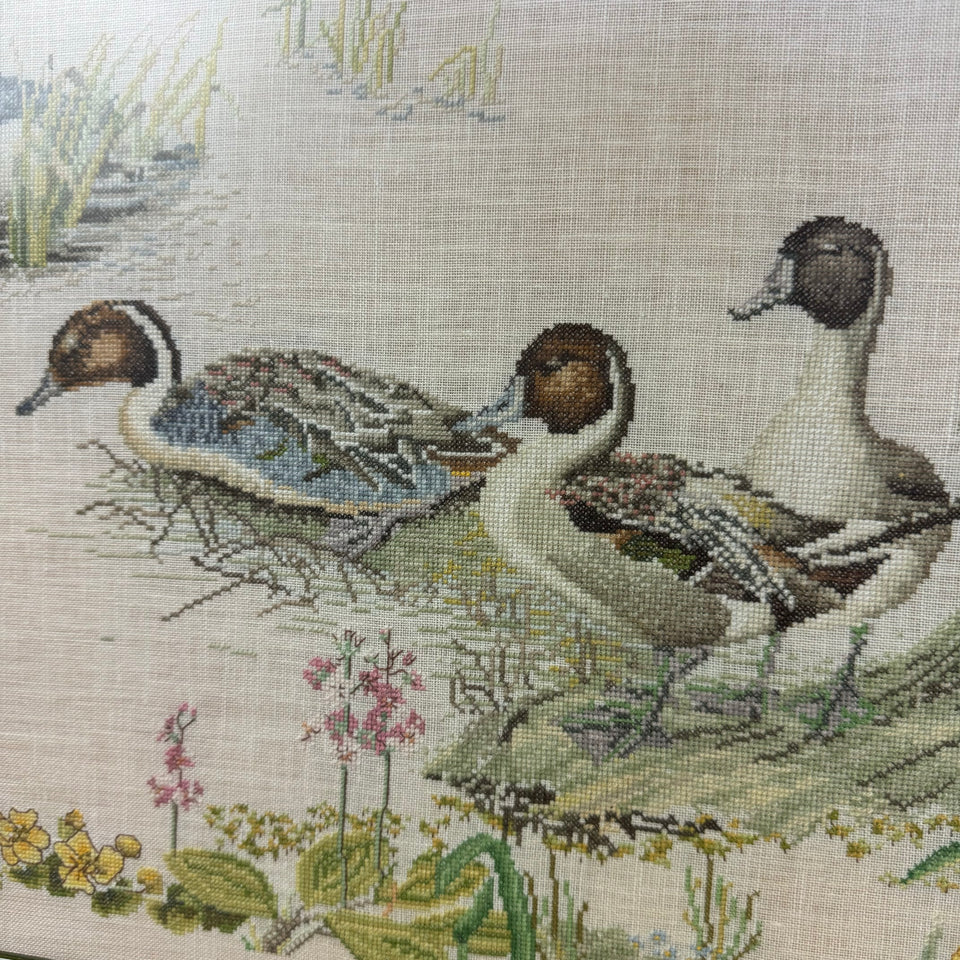 Group of Ducks in the river Embroidery - Tapestry