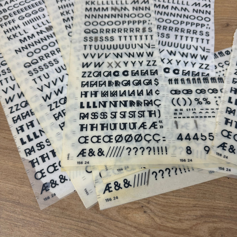 Mecanorma Avant Garde font mixed used transfer sheets