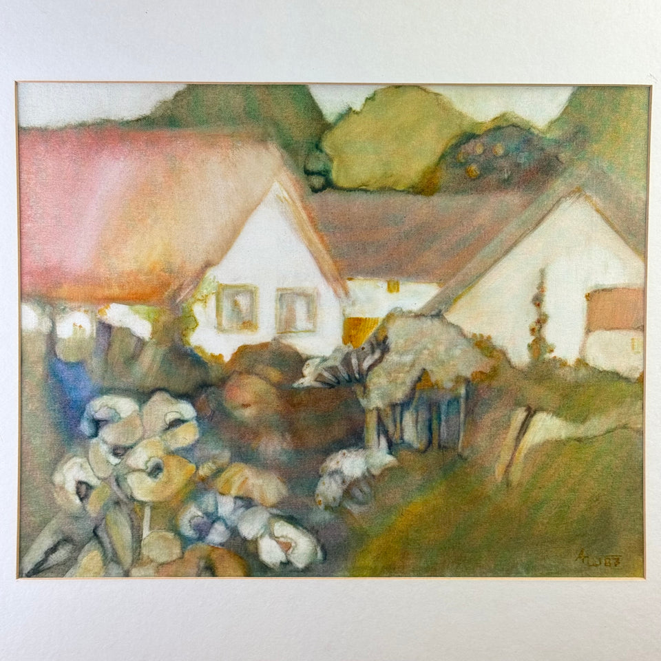 Abstract Farm house - German School painting