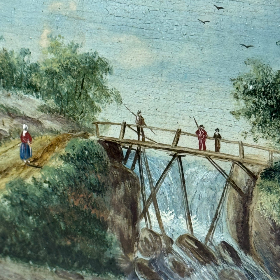 The waterfall - 19th century oil painting