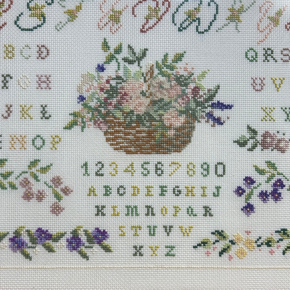 Vintage Alphabet Sampler - Embroidery - Cottonwork - Framed