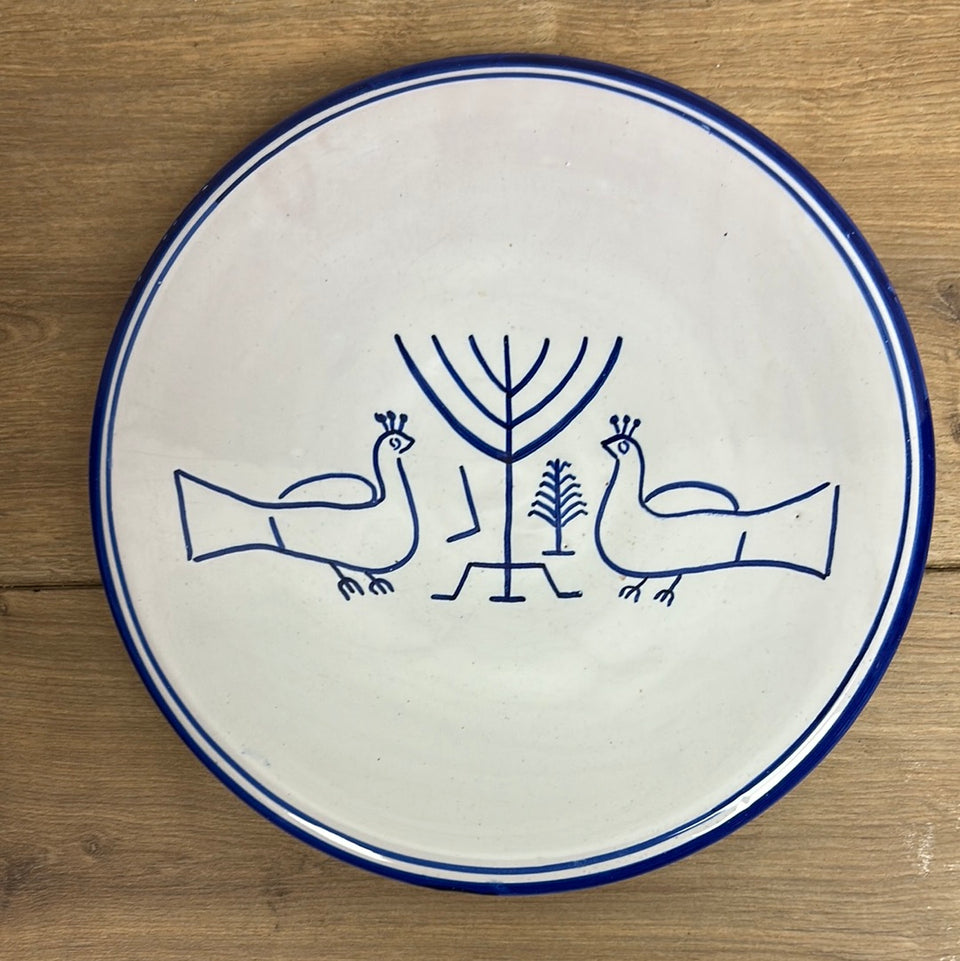 Vintage Blue - White - Israel Peace memorial plate