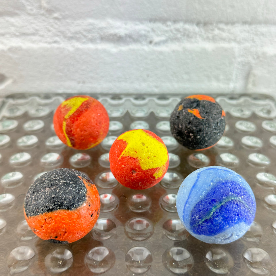 Mixed Colored set of 5 Sea Glass marbles - Antique Agate Marbles