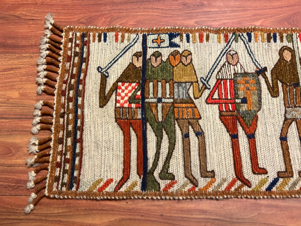 Rare Knights Tapestry - Sumak “Bitwa” by Barbara Falkowska (1931-2022)