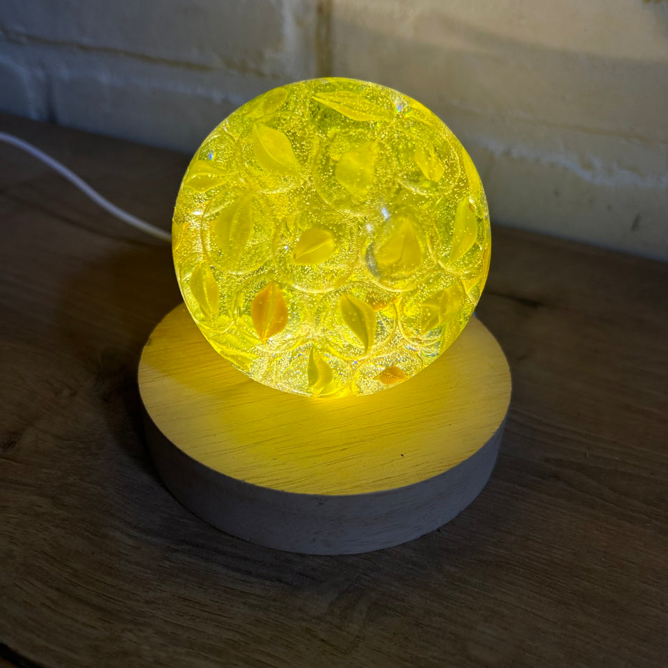 Yellow Cats Eye Marbles Resin lamp