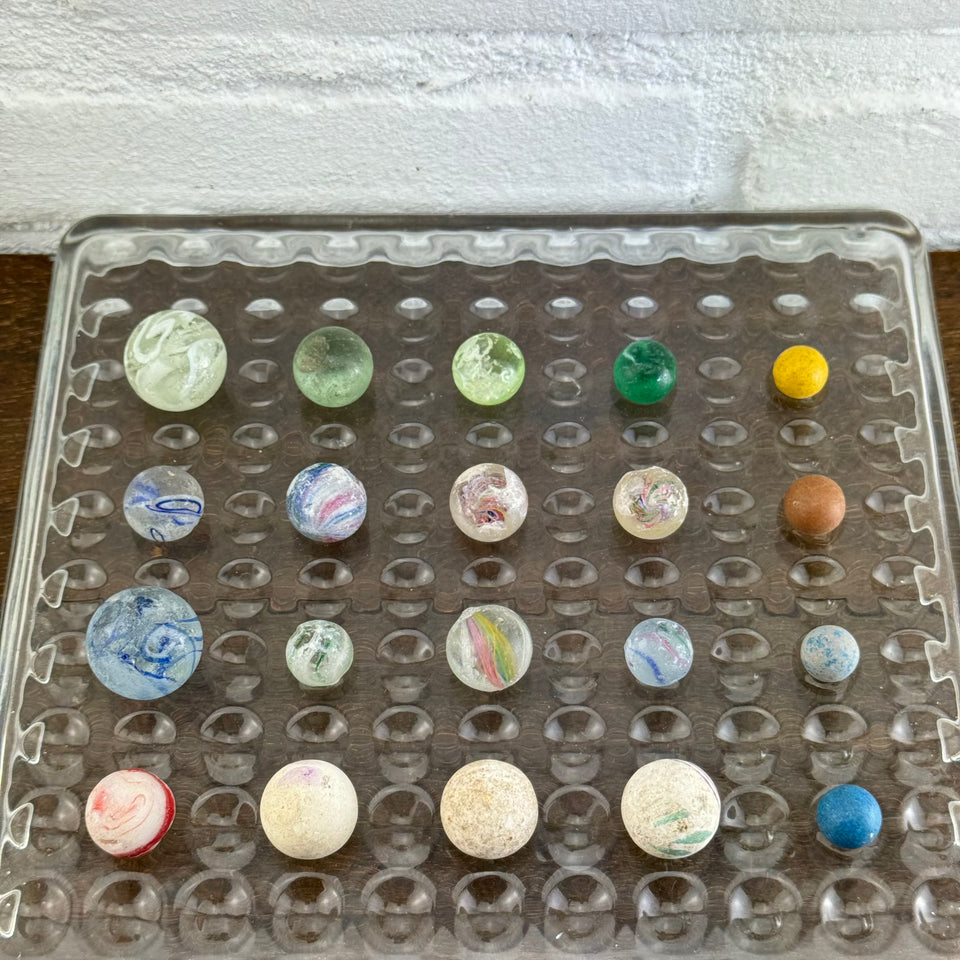 Antique marbles set of 20 rare marbles - Latticino Marbles - China Marbles and more