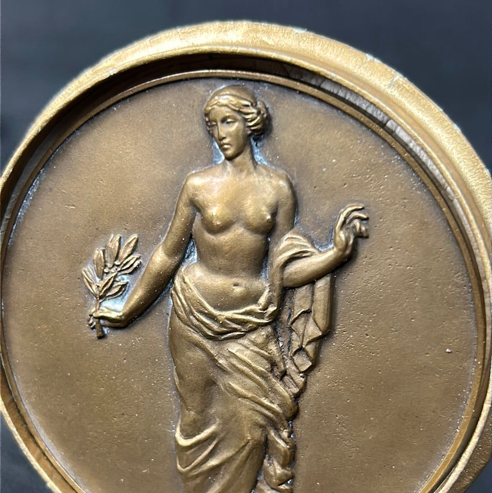 Bronze medaillon - Art nouveau - La Presse Bruxeloise