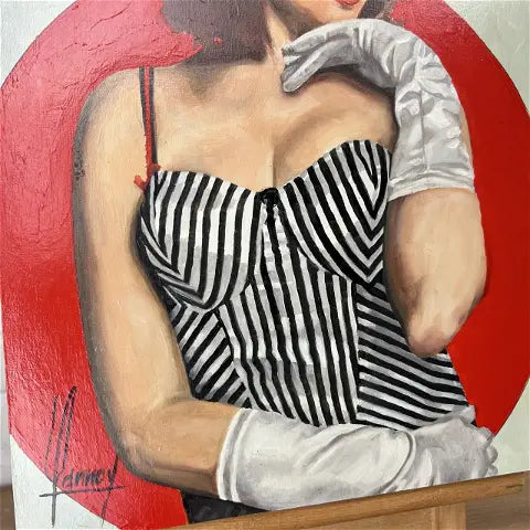 Pin Up Girl “1950” oil painting by Didier Lannoy