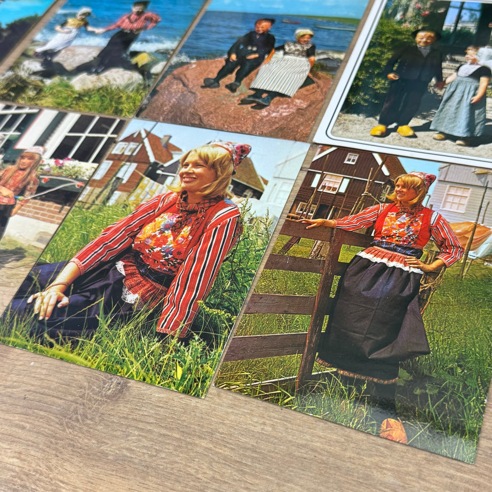 Postcard Collection of Dutch Folklore Costume with Dutch Woman Vintage photo cards – Holland’s Traditional Culture Costumes