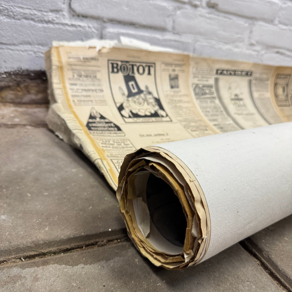 Handmade Wallpaper - Original Vintage Advertising posters glued on glasfiber paper rolls