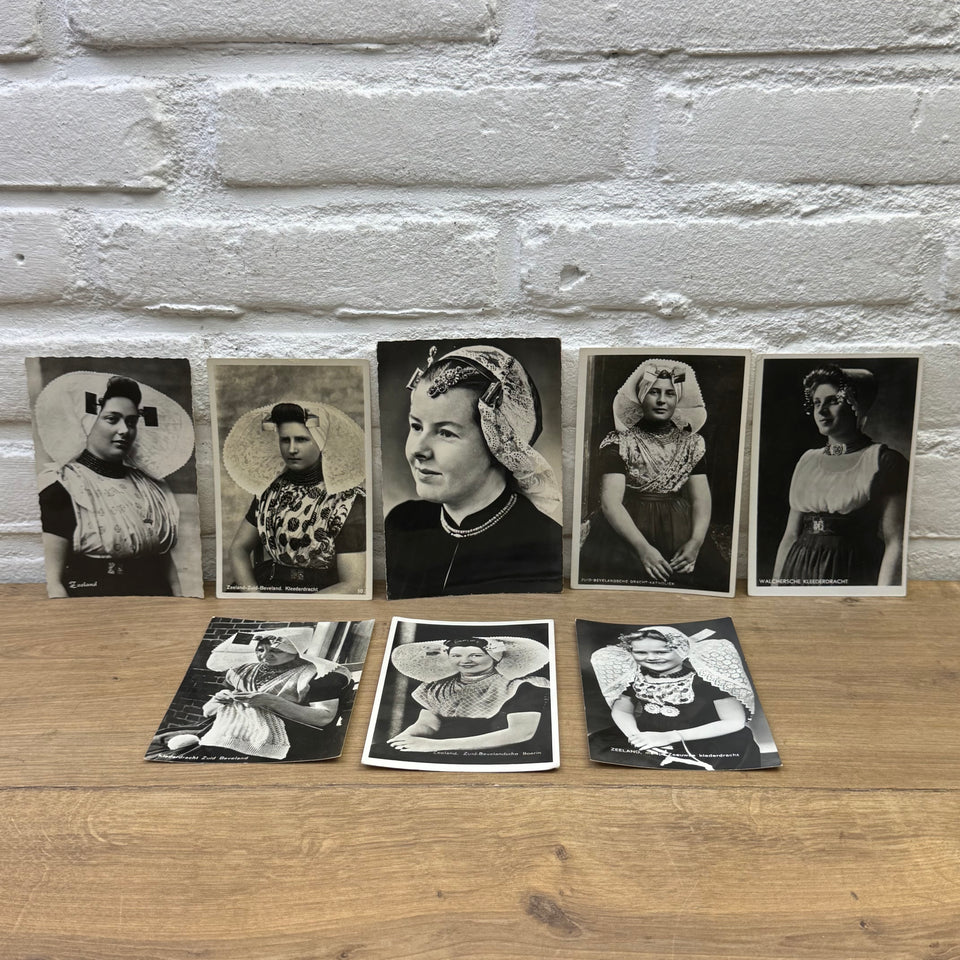 Collection of historical Dutch Powerful Woman Costume Portrait postcards - High Quality Photo paper a.o. – Holland Traditional Costume Embroideries