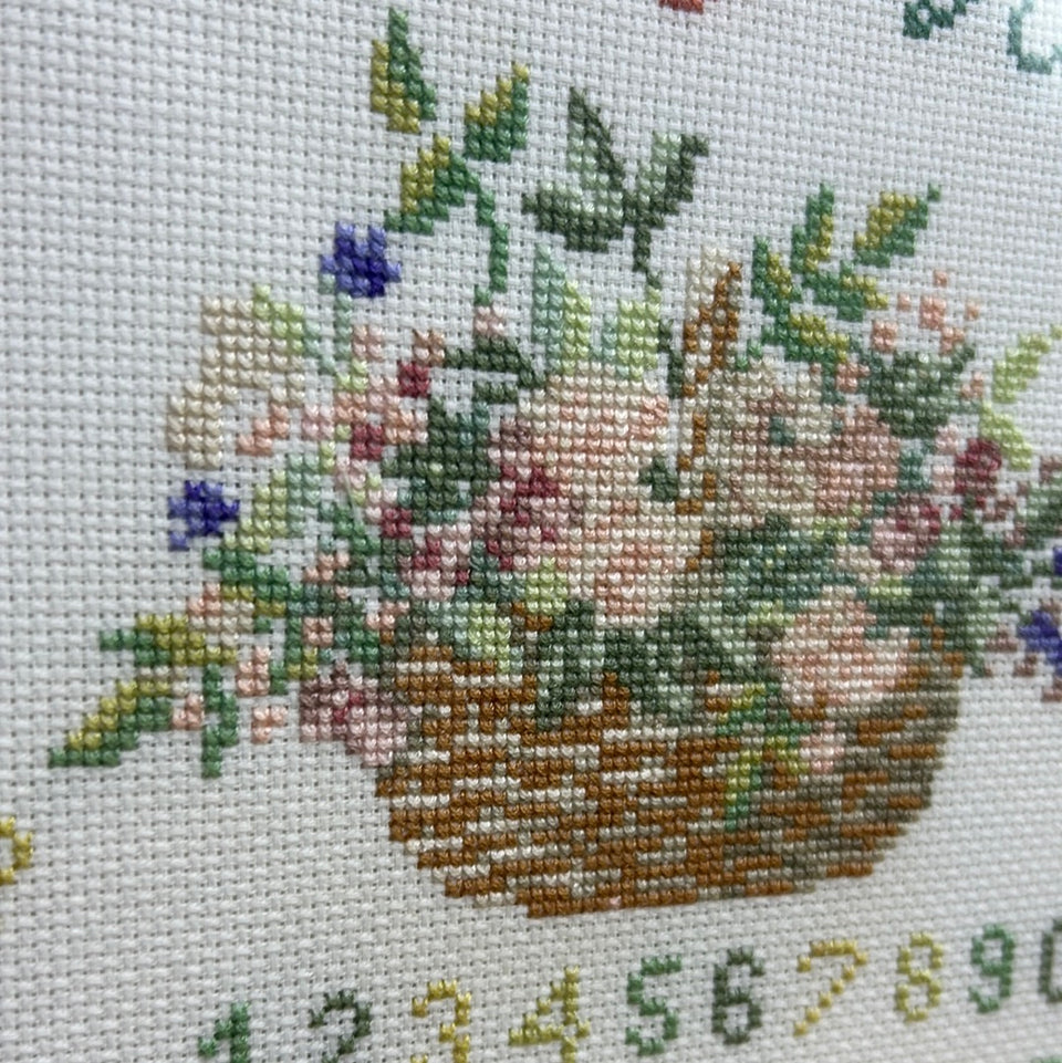 Vintage Alphabet Sampler - Embroidery - Cottonwork - Framed
