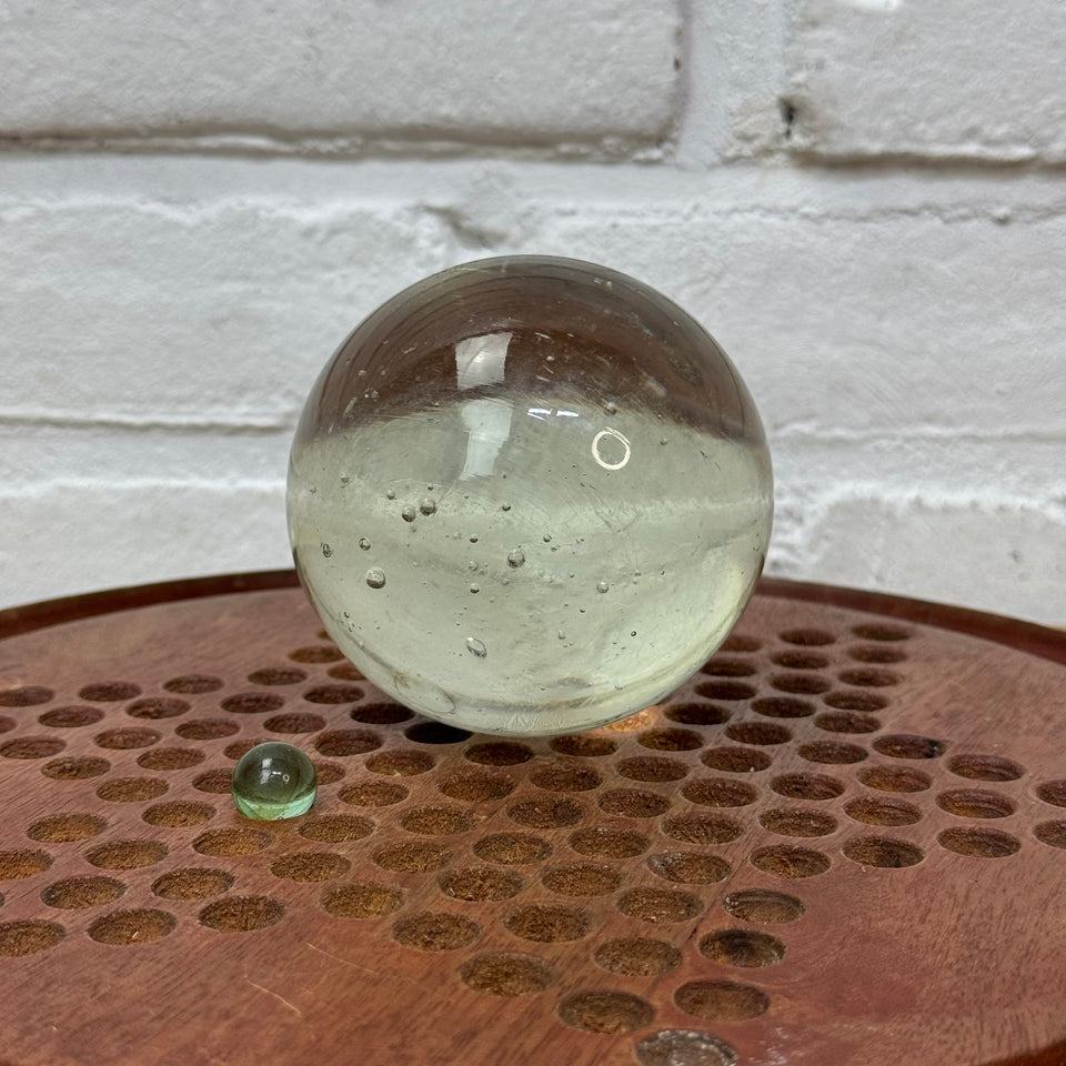 Very large 8CM 3,15 inch handmade marble sphere with bubbles