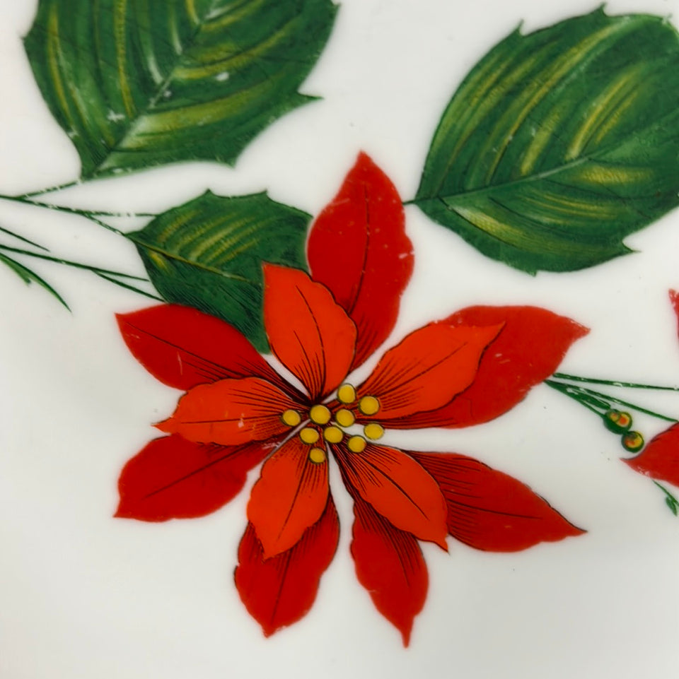 Large Winterling Poinsettia Christmas Holiday Plate Bavaria Germany Porcelain China Serving Plates