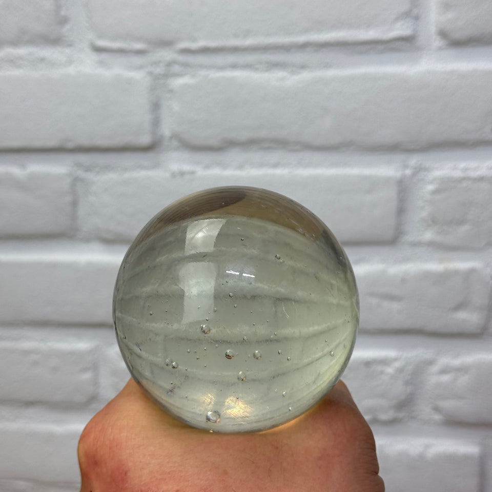 Very large 8CM 3,15 inch handmade marble sphere with bubbles