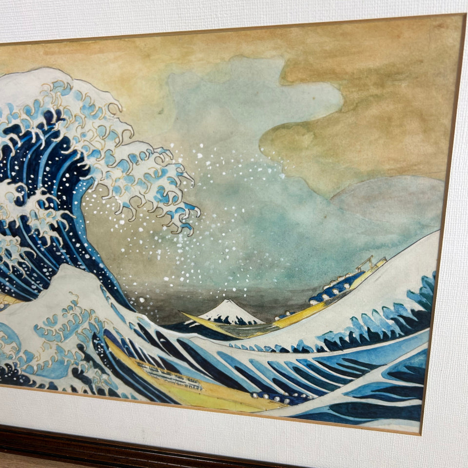 The Great wave Watercolor original reproduction of Katsushika Hokusai (1760-1849)