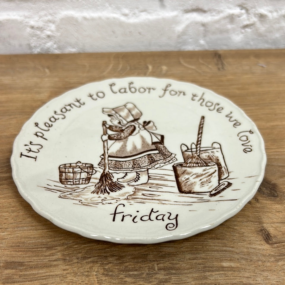 Vintage Friday Ceramic Plate by Crownford