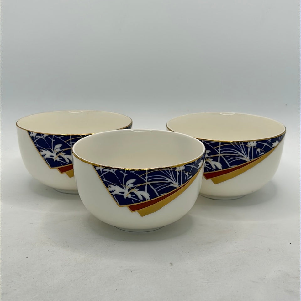 Three Japanese porcelain cups by Narumi Japan