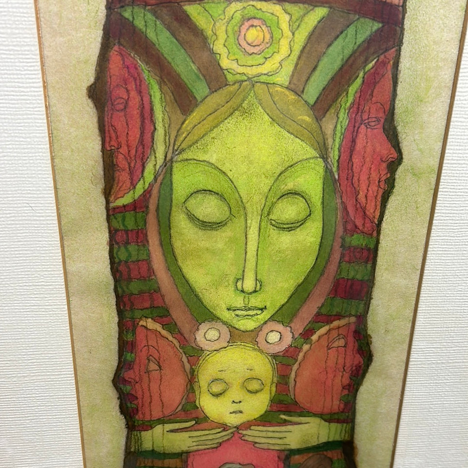 Fie de Ferrante - Large vertical Tiki Totem style artwork 1976