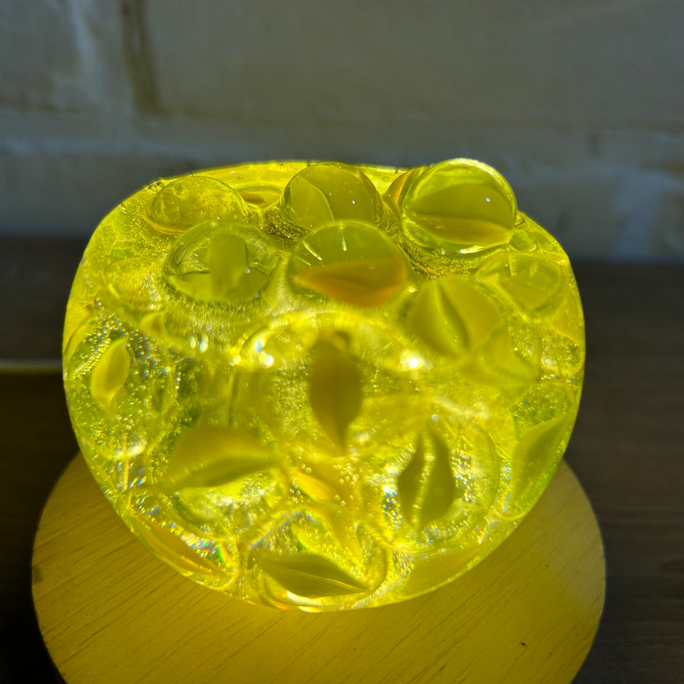 Yellow Cats Eye Marbles Resin lamp