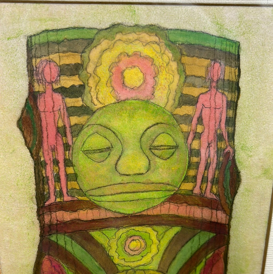 Fie de Ferrante - Large vertical Tiki Totem style artwork 1976