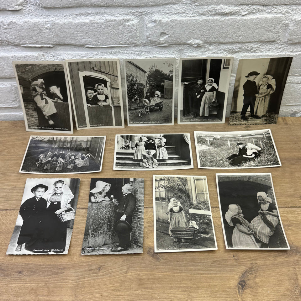Collection of historical Dutch Children Costume postcards - High Quality Photo paper a.o. – Holland Traditional Costume Embroideries