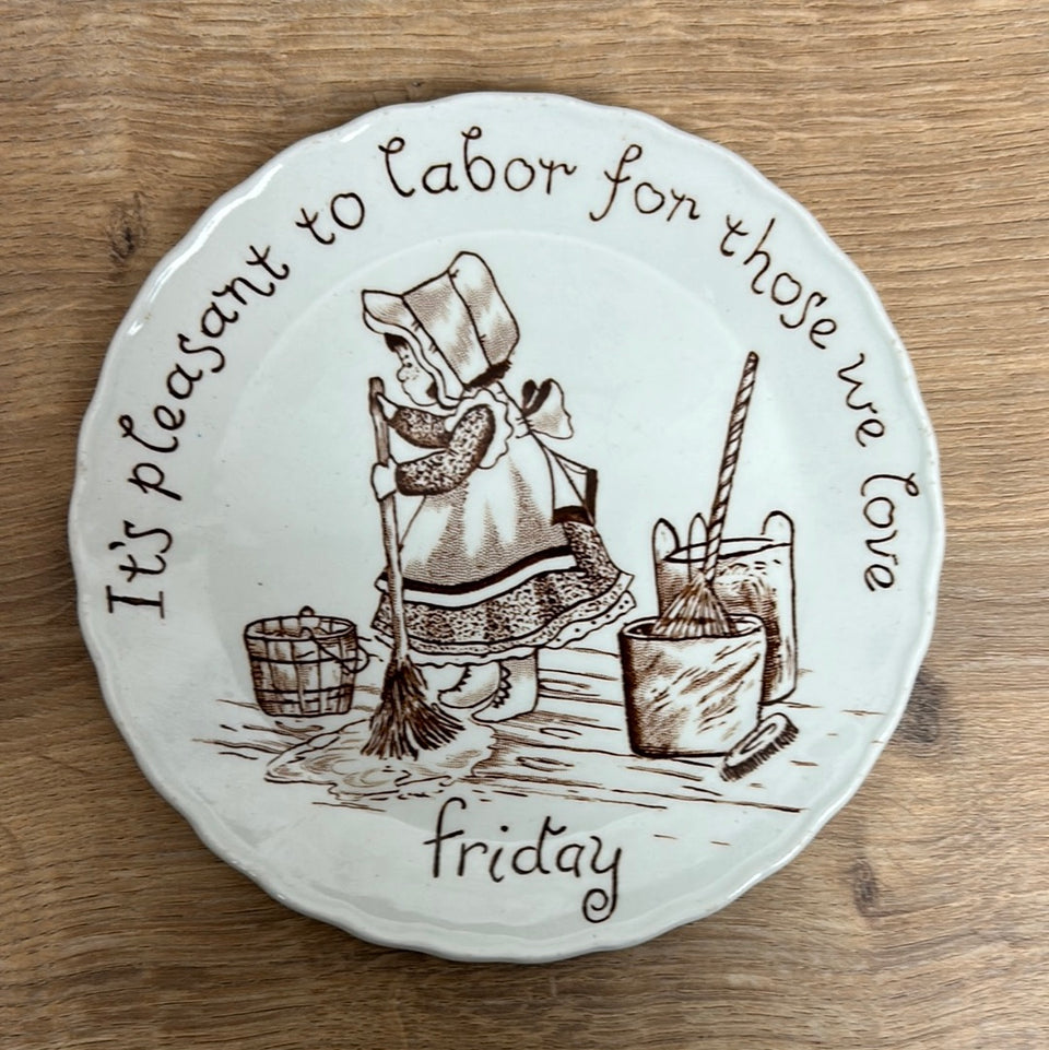 Vintage Friday Ceramic Plate by Crownford