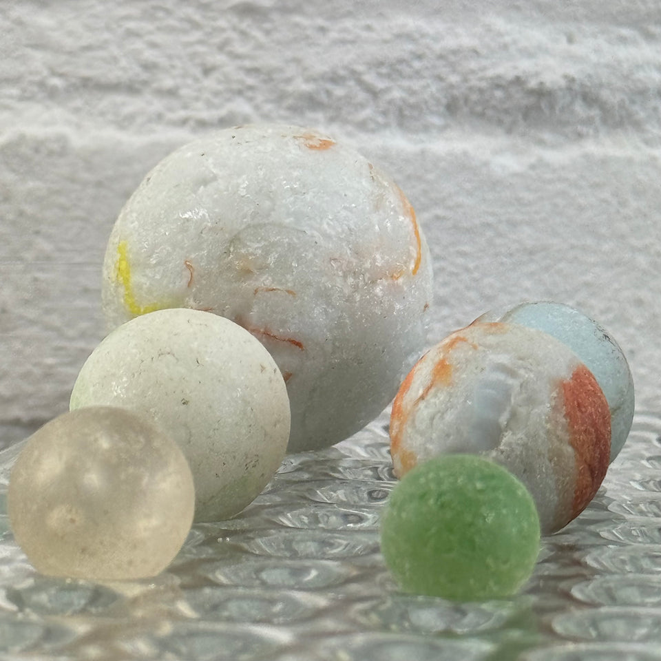 Sea Glass Mixed set of 15 antique Seaglass marbles