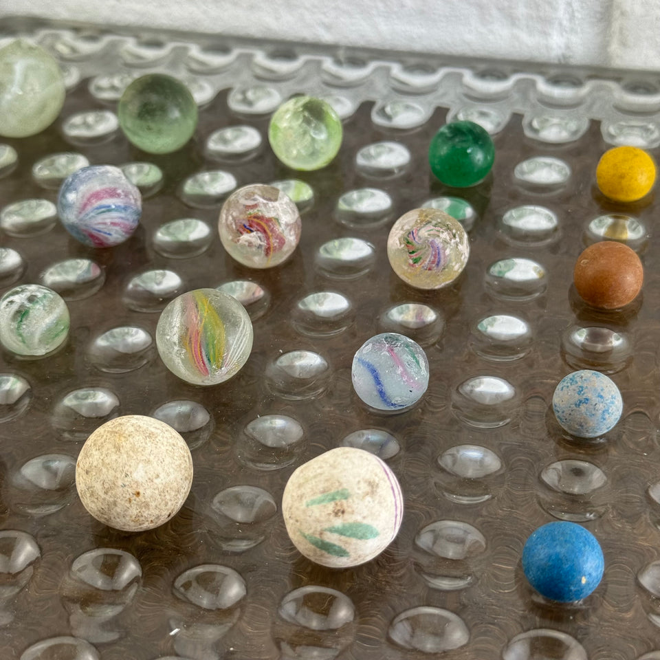 Antique marbles set of 20 rare marbles - Latticino Marbles - China Marbles and more