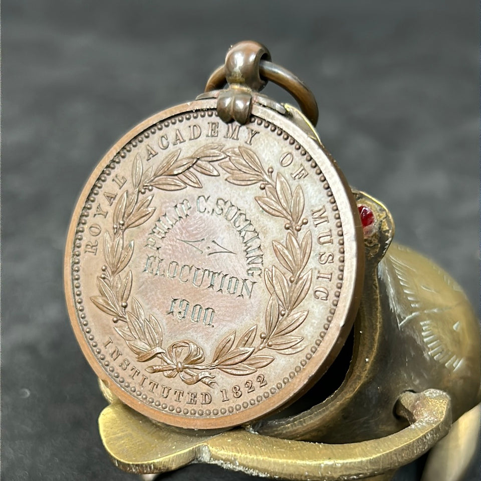 Bronze medaillon 1900 - Royal Academy of Music - London John Pinches