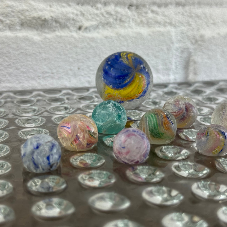 Set of antique rare Latticino marbles - Different variations and sizes