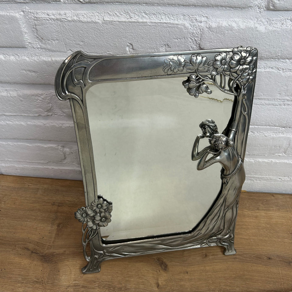 Antique Art Nouveau Jugendstil Mirror “The first Cuckoo” Echo mirror