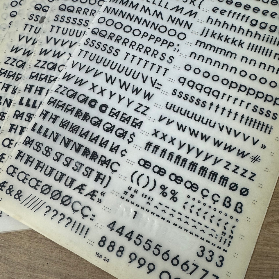 Mecanorma Avant Garde font mixed used transfer sheets