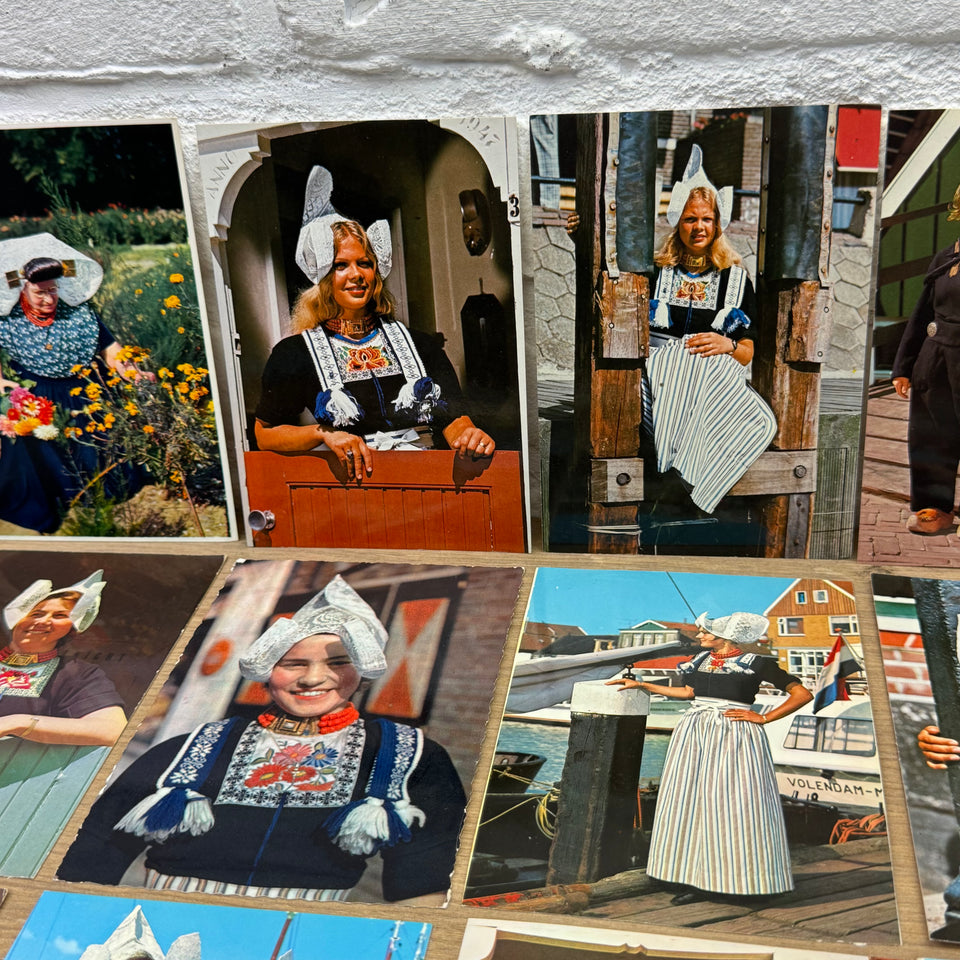 Collection cards of The Dutch Folklore Costumes with Dutch Woman Vintage photo cards – Holland’s Traditional Culture Costumes