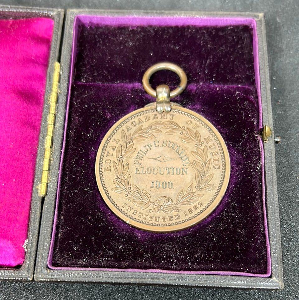 Bronze medaillon 1900 - Royal Academy of Music - London John Pinches
