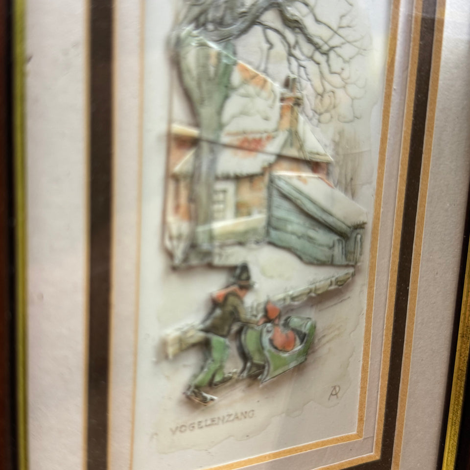 4 Pieck Diorama’s set- Anton Pieck Print, 3D multiple layers depth custom object.