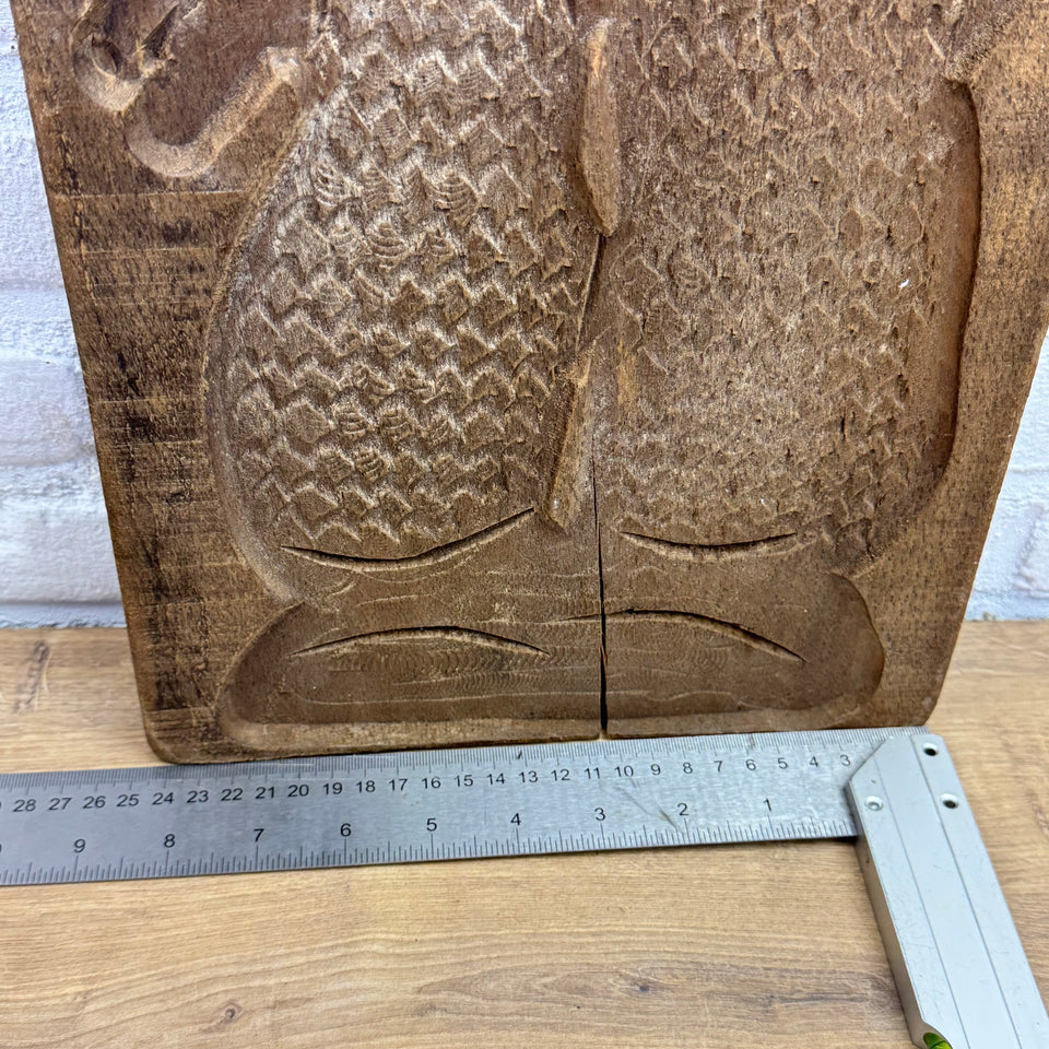 Antique set of five European wooden baking molds